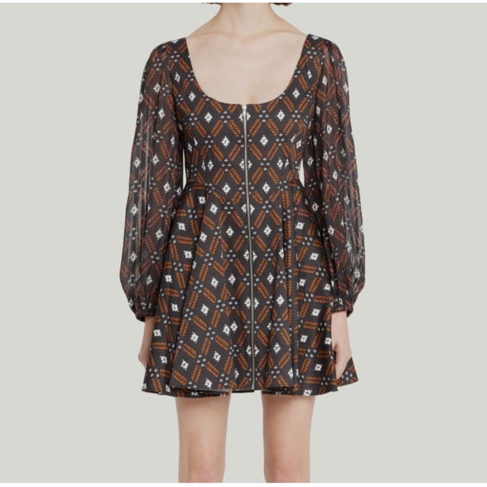Autumn Adeigbo Cache Puff Sleeve Dress Size 0‎ Fall